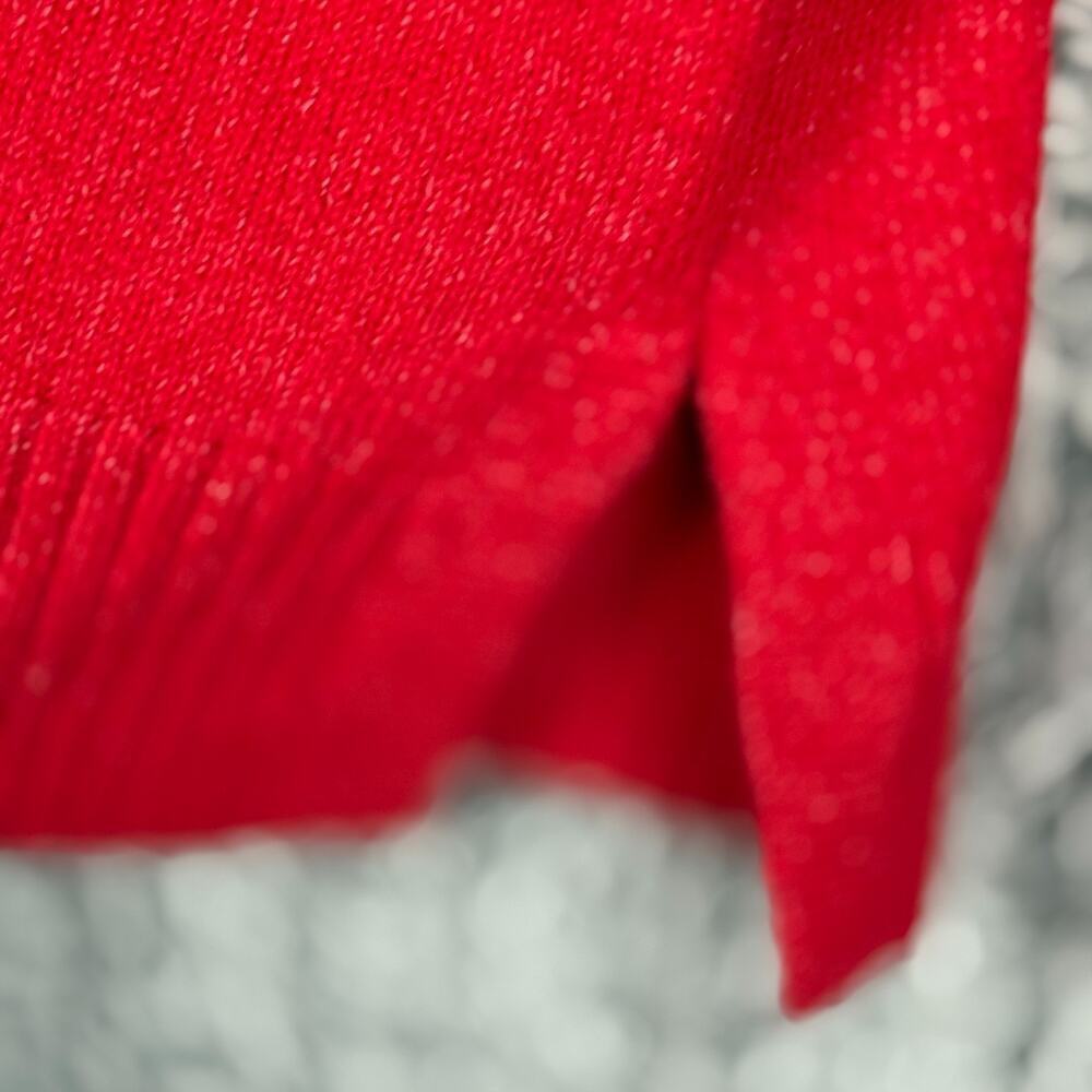 Abound Cropped Sweater Red Women's Size Large Soft Boxy Oversized Cozy Sweater - Picture 3 of 12